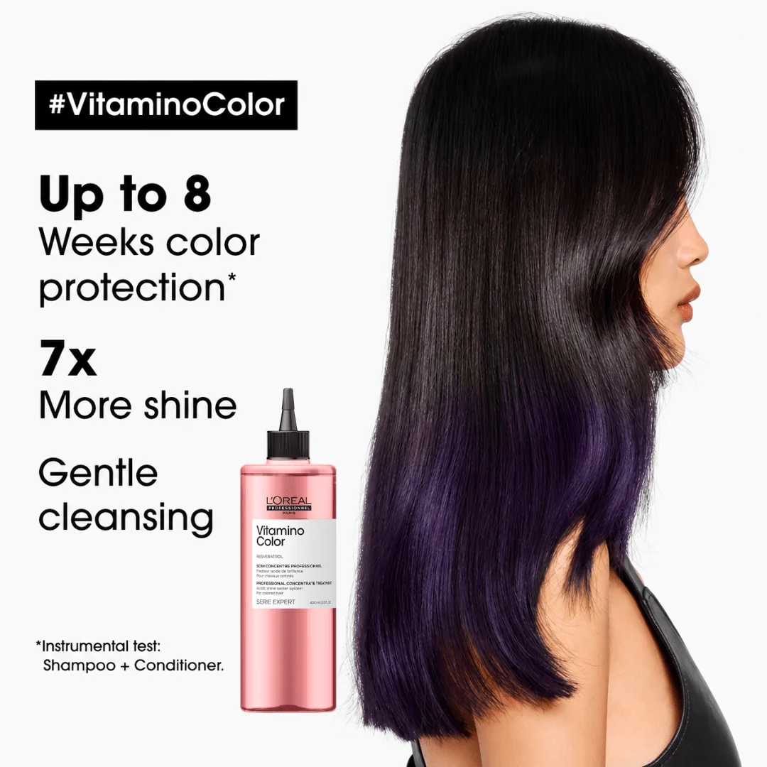 Loreal Professionnel Serie Expert Vitamino Color Concentrate Treatment 400ml – Acidic Shine Sealer for Color-Treated Hair - 3