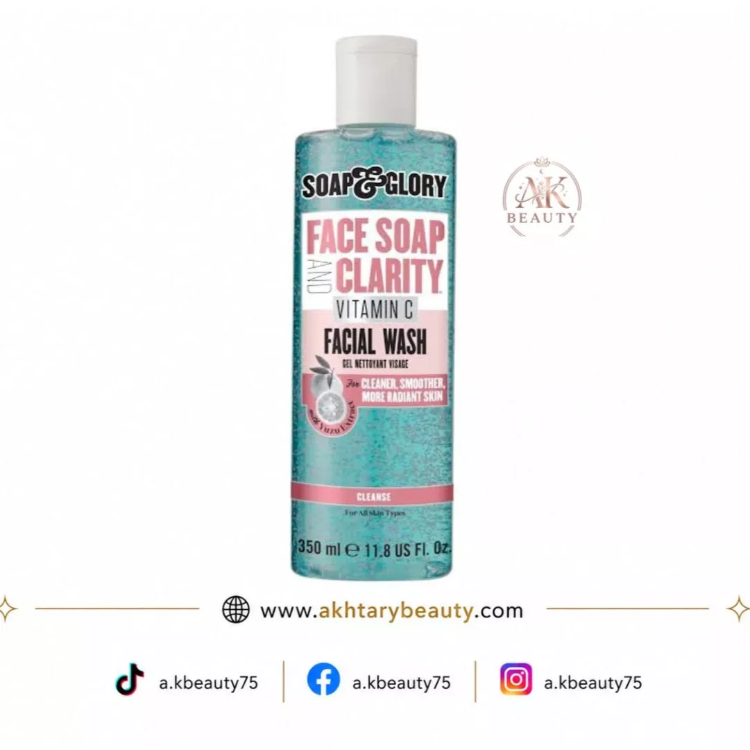 Soap & Glory Face Soap & Clarity Vitamin C Facial Wash 350ml | 3-in-1 Daily Cleanser, Exfoliator & Purifier