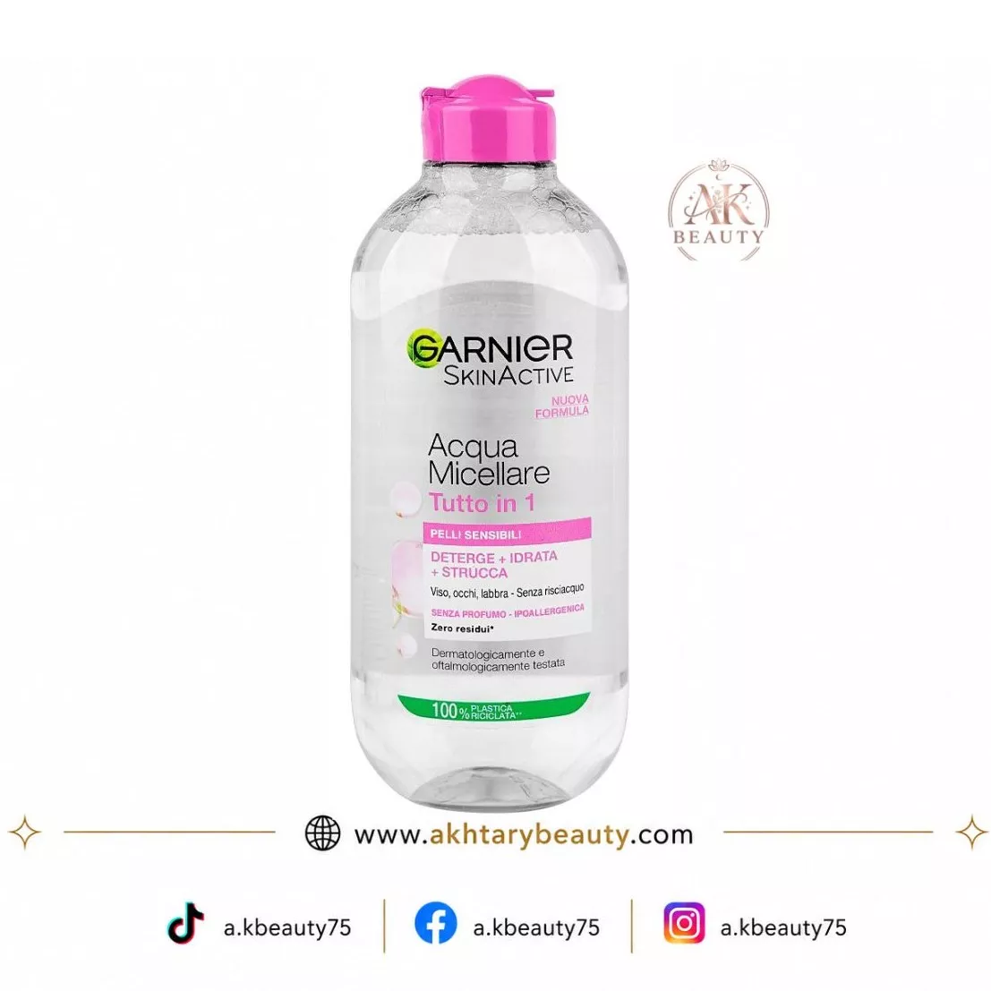 Garnier Skin Naturals Micellar Cleansing Water All-in-1 400ml | Gentle Makeup Remover for Sensitive Skin