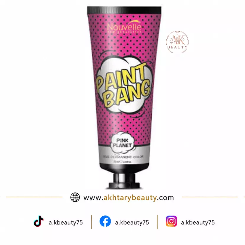 Nouvelle Paint Bang Pink Planet Semi-Permanent Hair Color 75ml | Ammonia-Free Professional Hair Dye