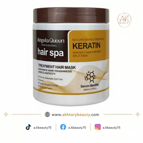 Angela Queen Professional Keratin Hair Spa Treatment Mask 500ml | Deep Repair & Anti-Frizz Hair Mask