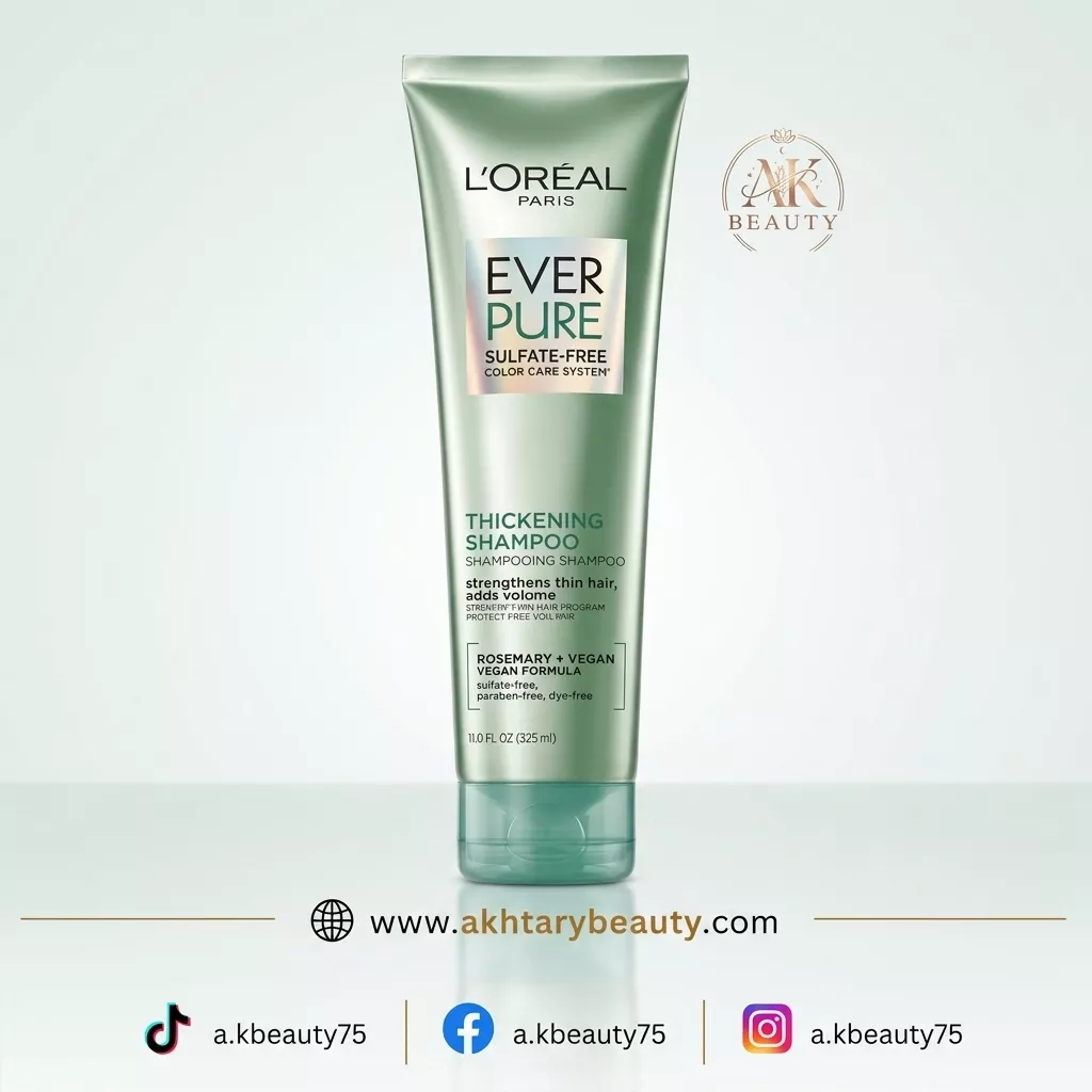 Loreal Paris EverPure EverStrong Thickening Shampoo 250ml – Sulfate-Free Rosemary & Arginine Shampoo for Thin, Fine & Fragile Hair