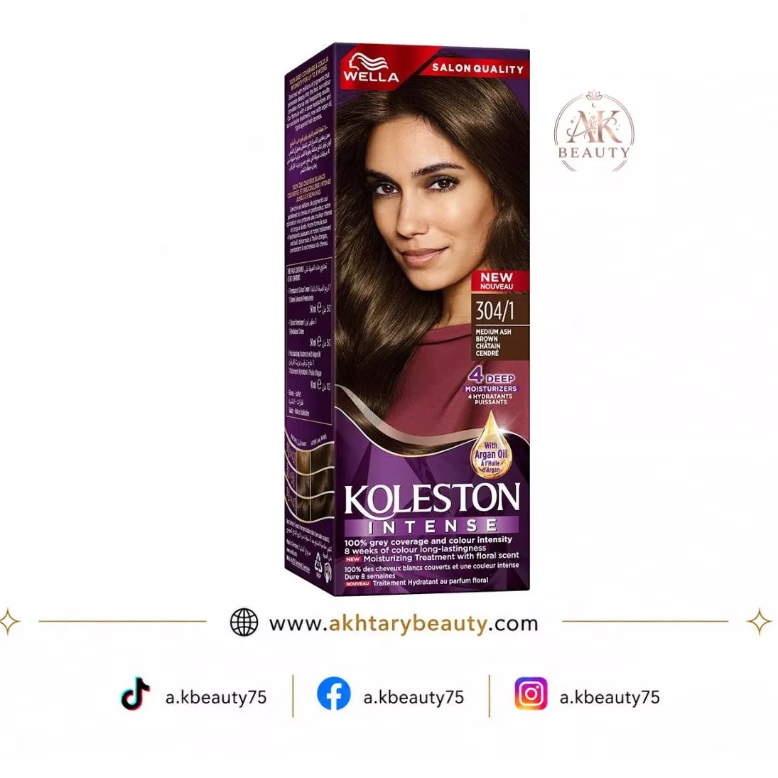 Wella Koleston Intense Hair Color 304/0 Medium Brown | Permanent Hair Dye with 100% Grey Coverage