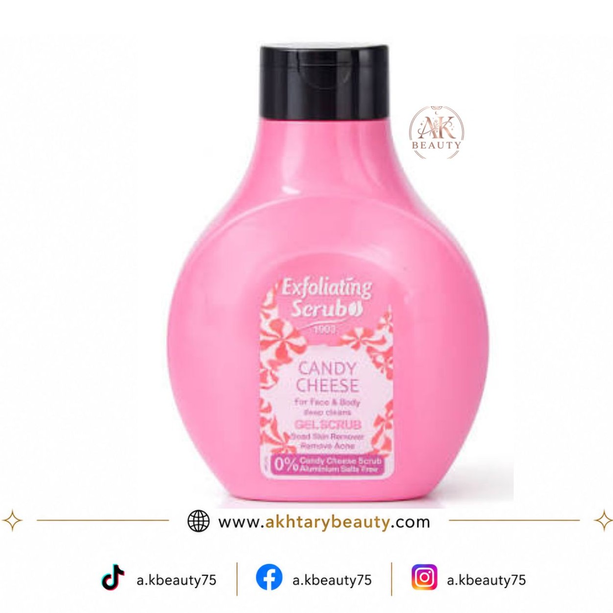Fruit of the Wokali Candy Cheese Exfoliating Scrub 500ml | Deep Cleansing Face & Body Exfoliating Scrub