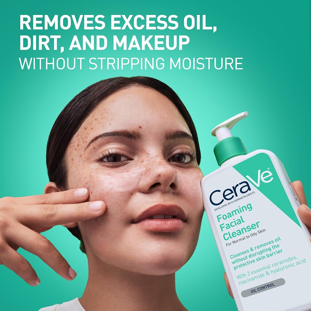 CeraVe Foaming Cleanser for Normal to Oily Skin with Ceramides, Niacinamide & Hyaluronic Acid 236ml | CeraVe Foaming Cleanser - 3