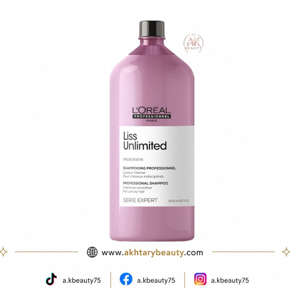 Loreal Professionnel Serie Expert Liss Unlimited Shampoo 1500ml | Professional Anti-Frizz Shampoo for Unruly Hair