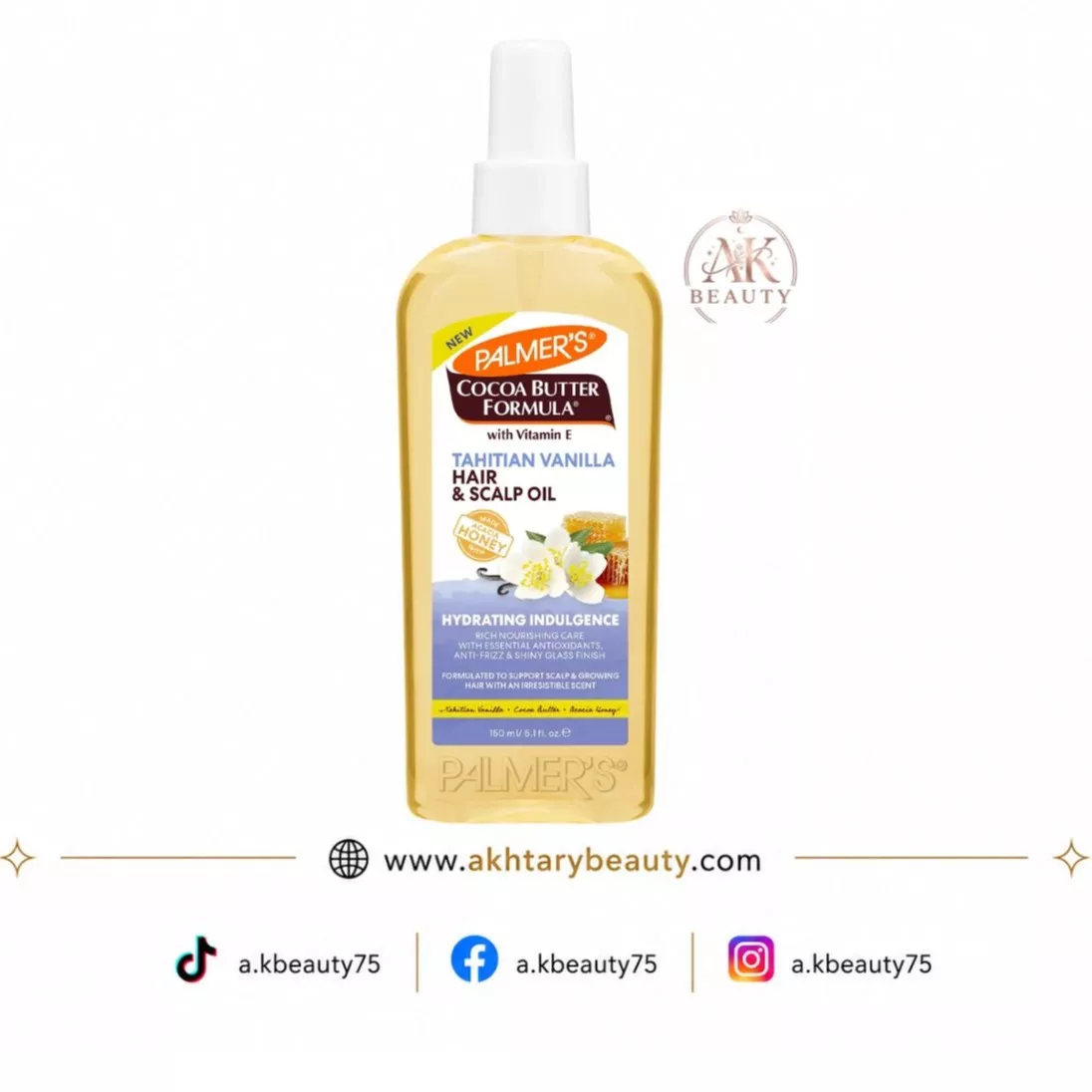 Palmer's Cocoa Butter Formula Tahitian Vanilla Hair & Scalp Oil 150ml | Nourishing Hair Oil with Vitamin E & Acacia Honey