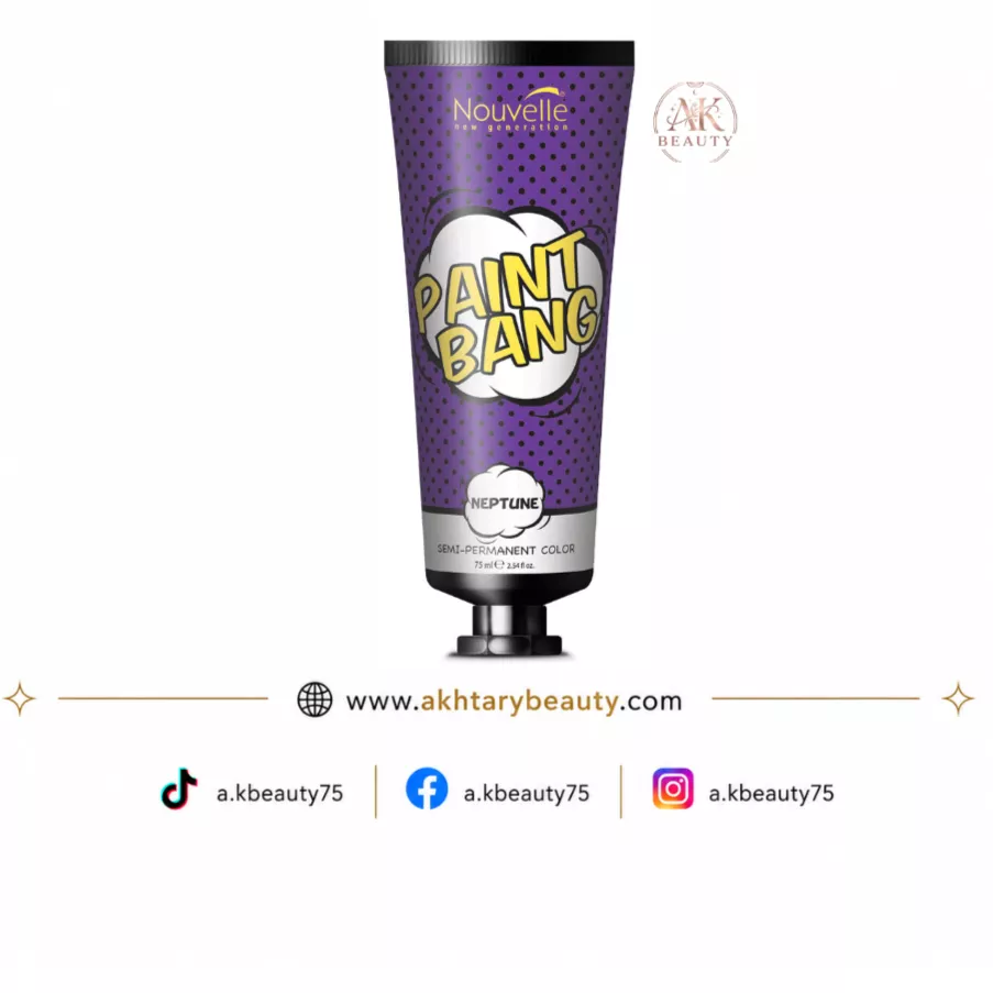 Nouvelle Paint Bang Neptune Violet Semi-Permanent Hair Color 75ml | Ammonia-Free Professional Hair Dye