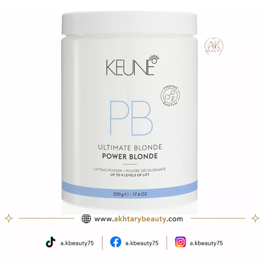 Keune Ultimate Blonde Power Blonde Lifting Powder 500g | Professional Hair Bleaching Powder Up to 9 Levels Lift