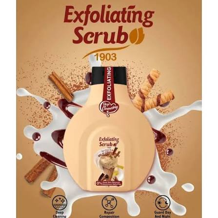 Fruit of the Wokali Milk Cinnamon Exfoliating Scrub 500ml | Deep Cleansing Face & Body Exfoliating Scrub