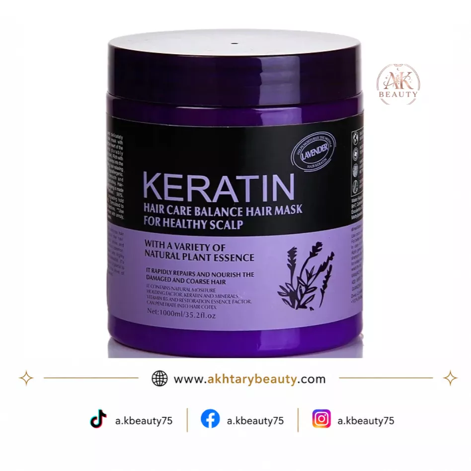 Keratin Hair Care Balance Hair Mask 1000ml | Lavender & Natural Plant Essence Deep Nourishing Hair Treatment