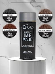 Olivia Instant Hair Magic Hair Building Fibers Black | Natural Keratin Hair Thickening Fibers - 3