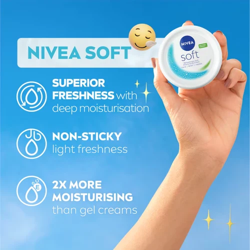 Nivea Soft Moisturizing Cream 200ml | Lightweight Face, Body & Hand Moisturizer with Jojoba Oil & Vitamin E - 3
