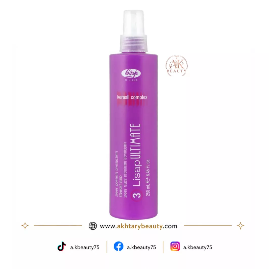 Lisap Milano Kerasil Complex 3 Ultimate Straight Fluid 250ml | Professional Heat Activated Hair Straightening Spray