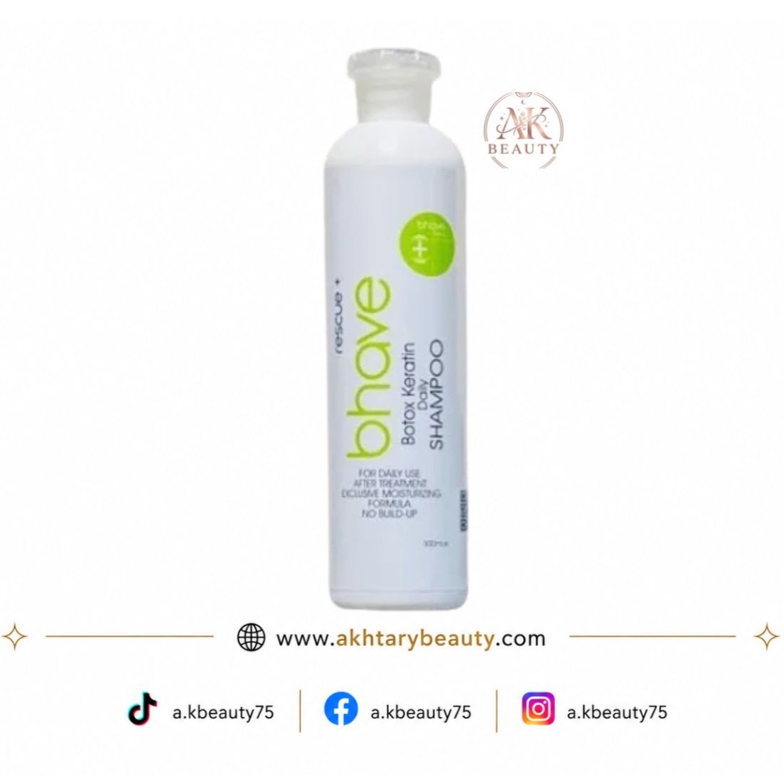 Bhave Botox Keratin Daily Shampoo 300ml | Sodium Chloride-Free Professional Shampoo for Treated & Damaged Hair