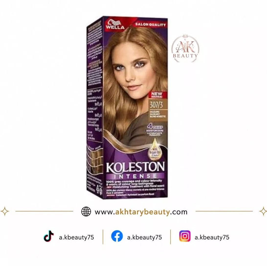 Wella Koleston Intense Hair Color 307/3 Dazzling Hazelnut | Permanent Hair Dye with 100% Grey Coverage