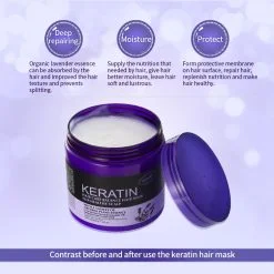 Keratin Hair Care Balance Hair Mask 1000ml | Lavender & Natural Plant Essence Deep Nourishing Hair Treatment