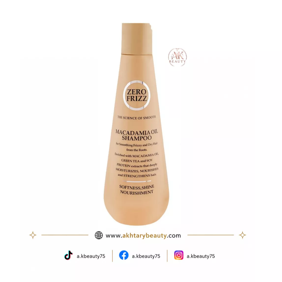 Zero Frizz Macadamia Oil Shampoo 355ml | Professional Anti-Frizz Nourishing & Smoothing Shampoo