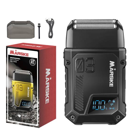 Marske MS-3412 Professional Men's Shaver with 2-Blade Floating Foil Head, LED Display & IPX5 Water Resistance | Marske MS-3412 Men's Shaver - 2