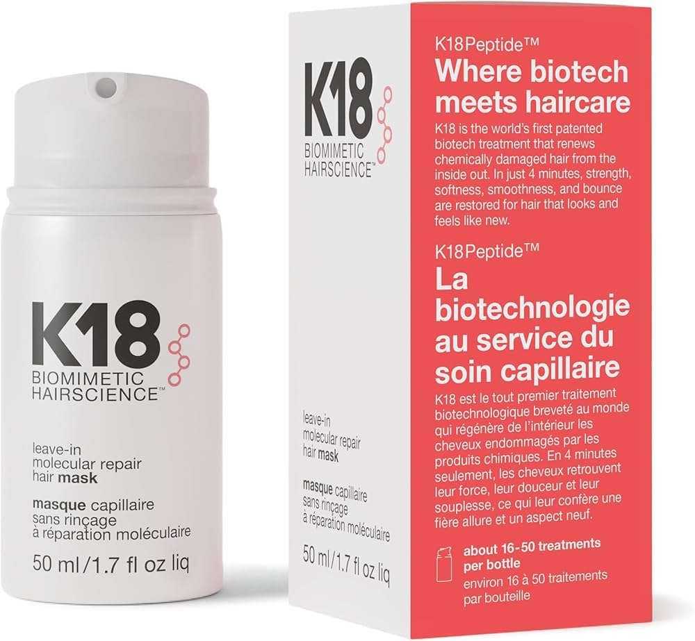 K18 Biomimetic Hairscience Leave-In Molecular Repair Hair Mask 50ml | Professional Leave-In Hair Damage Repair Treatment - 4