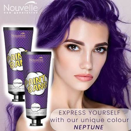Nouvelle Paint Bang Neptune Violet Semi-Permanent Hair Color 75ml | Ammonia-Free Professional Hair Dye - 2
