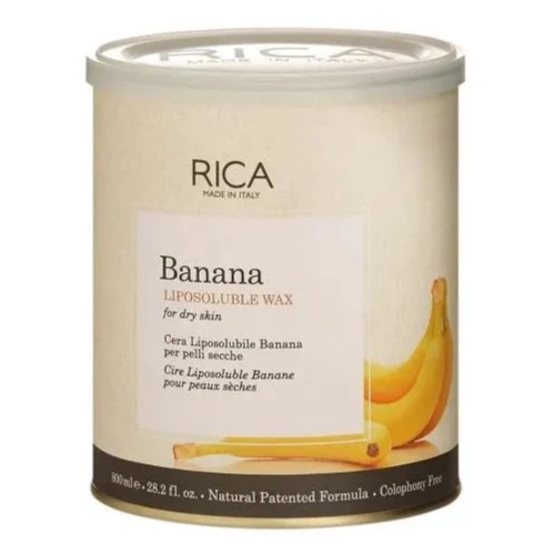 Rica Banana Liposoluble Wax 800ml | Professional Italian Soft Wax for Sensitive Skin