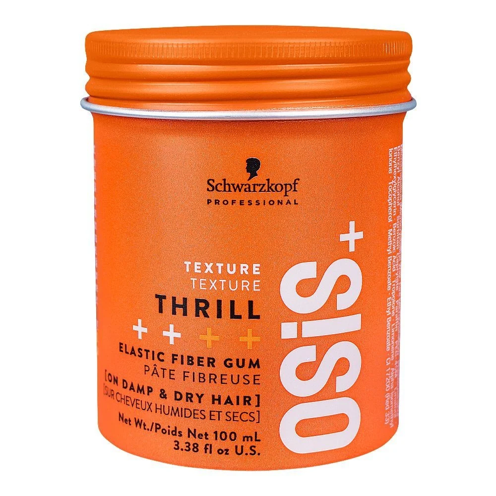 Schwarzkopf Professional OSiS+ Thrill Elastic Fiber Gum 100ml | Professional Flexible Hair Styling Gum with Strong Hold