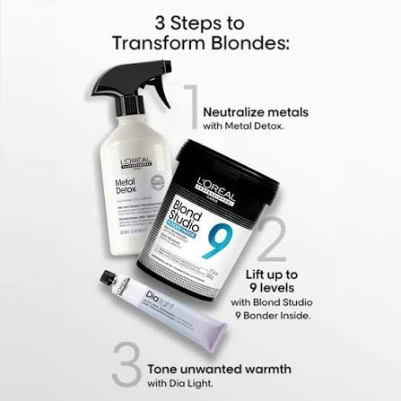 Loreal Professionnel Blond Studio 9 Bonder Inside Lightening Powder | Professional Hair Bleaching Powder Up to 9 Levels Lift