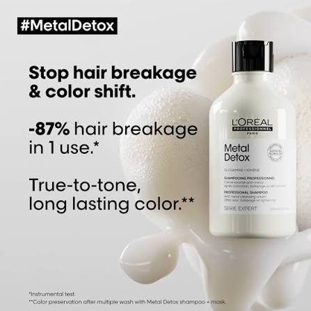 Loreal Professionnel Serie Expert Metal Detox Shampoo 500ml | Professional Anti-Metal Cleansing Shampoo for Colored & Damaged Hair - 2