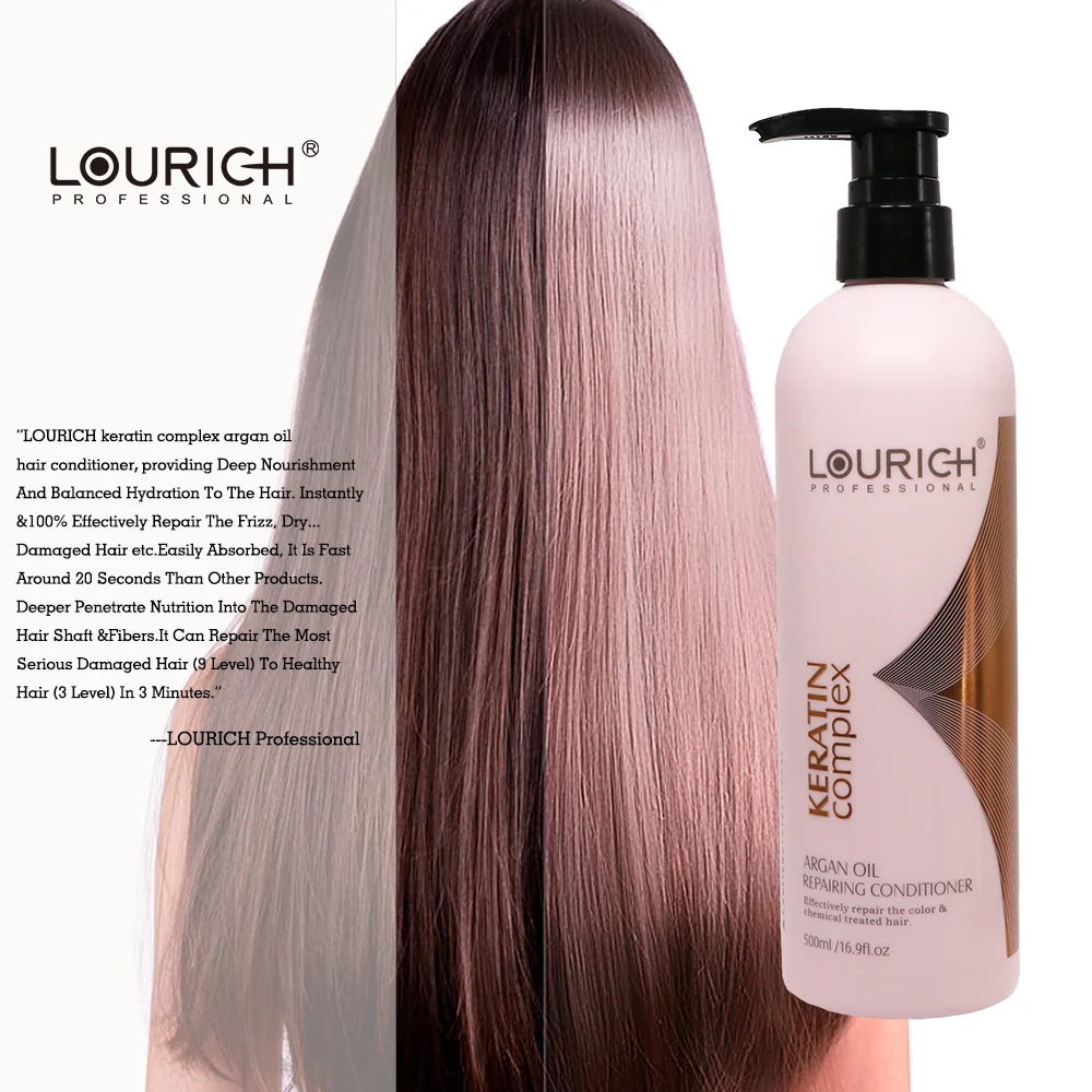 Lourich Professional Keratin Complex Argan Oil Repairing Conditioner 500ml | Professional Repair & Moisturizing Conditioner for Dry & Damaged Hair - 2