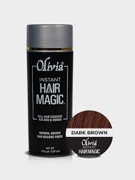 Olivia Instant Hair Magic Hair Building Fibers Dark Brown | Natural Keratin Hair Thickening Fibers - 3