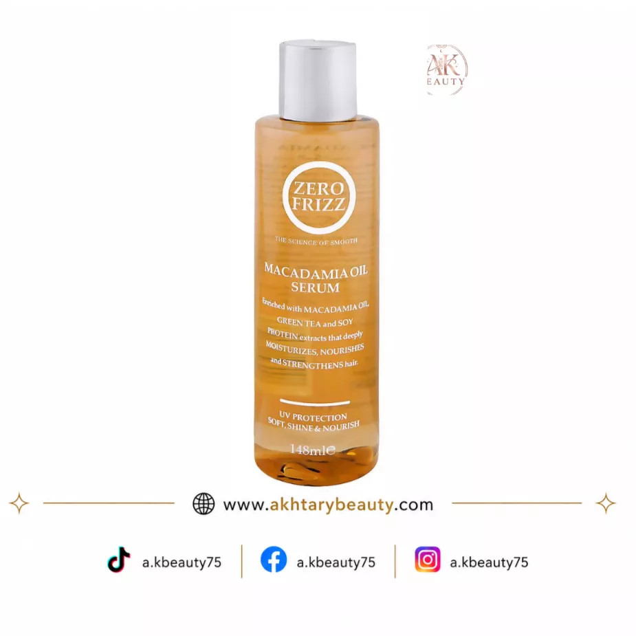 Zero Frizz Macadamia Oil Hair Serum 148ml | Professional Anti-Frizz UV Protection Hair Serum