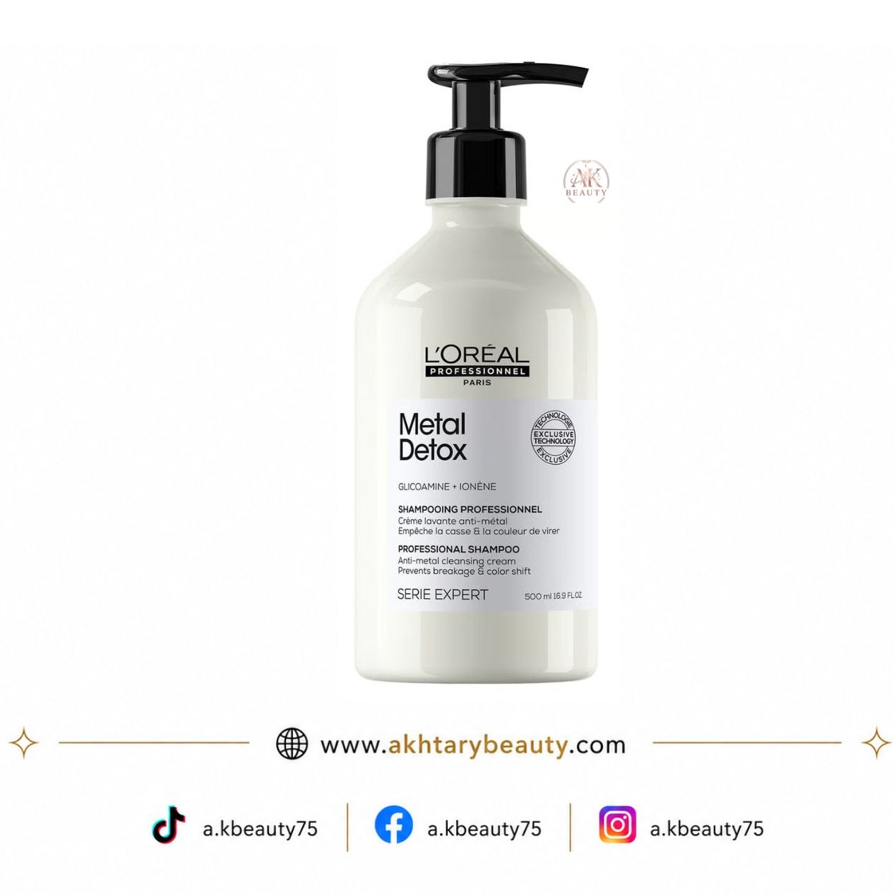 Loreal Professionnel Serie Expert Metal Detox Shampoo 500ml | Professional Anti-Metal Cleansing Shampoo for Colored & Damaged Hair
