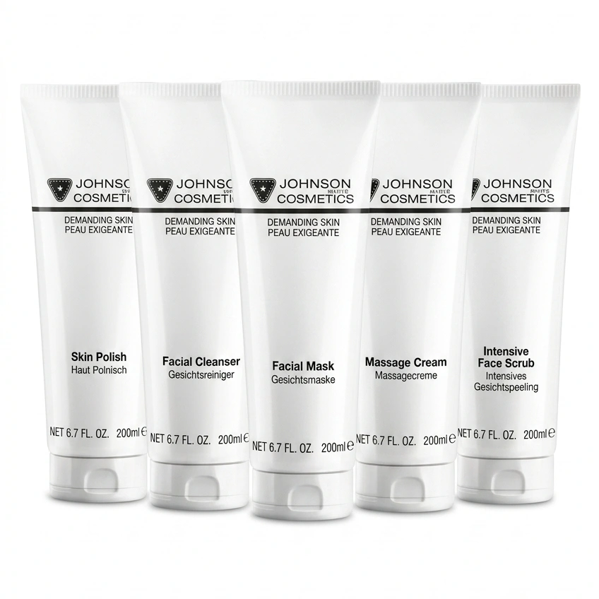 Johnson White Cosmetics Professional Facial Kit 5x (200ml Tubes) | Complete 5-Step Brightening Facial Kit for Glowing Skin
