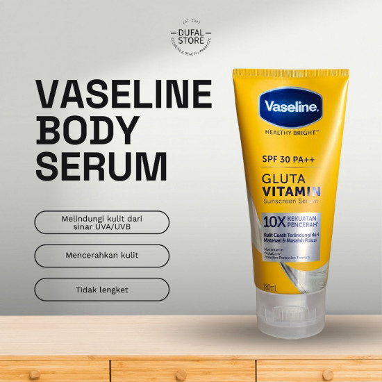 Vaseline Healthy Bright SPF 30 PA++ Gluta Vitamin Sunscreen Serum for Body Brightening & Sun Protection 180ml | Vaseline Gluta Vitamin Sunscreen Serum - 2