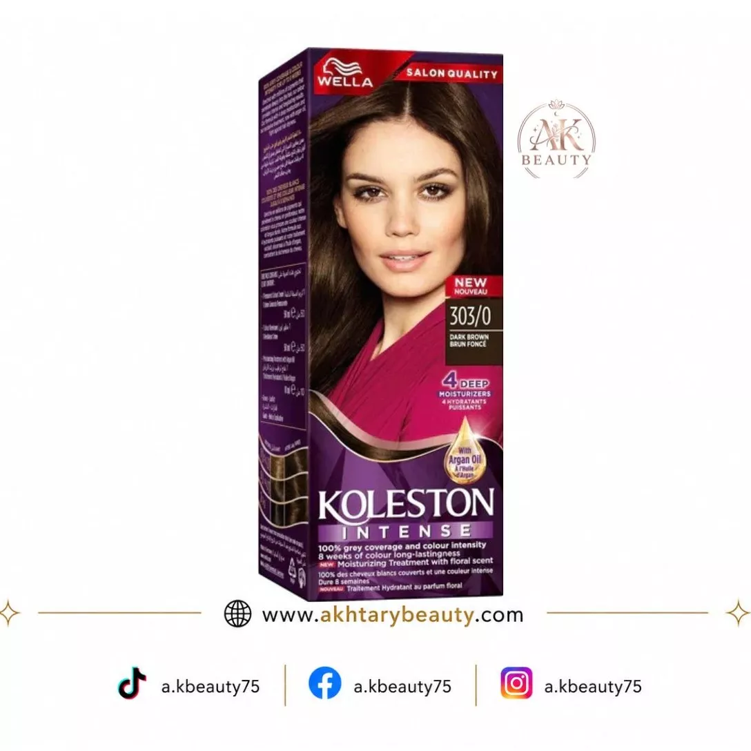 Wella Koleston Intense Hair Color 303/0 Dark Brown | Permanent Hair Dye with 100% Grey Coverage