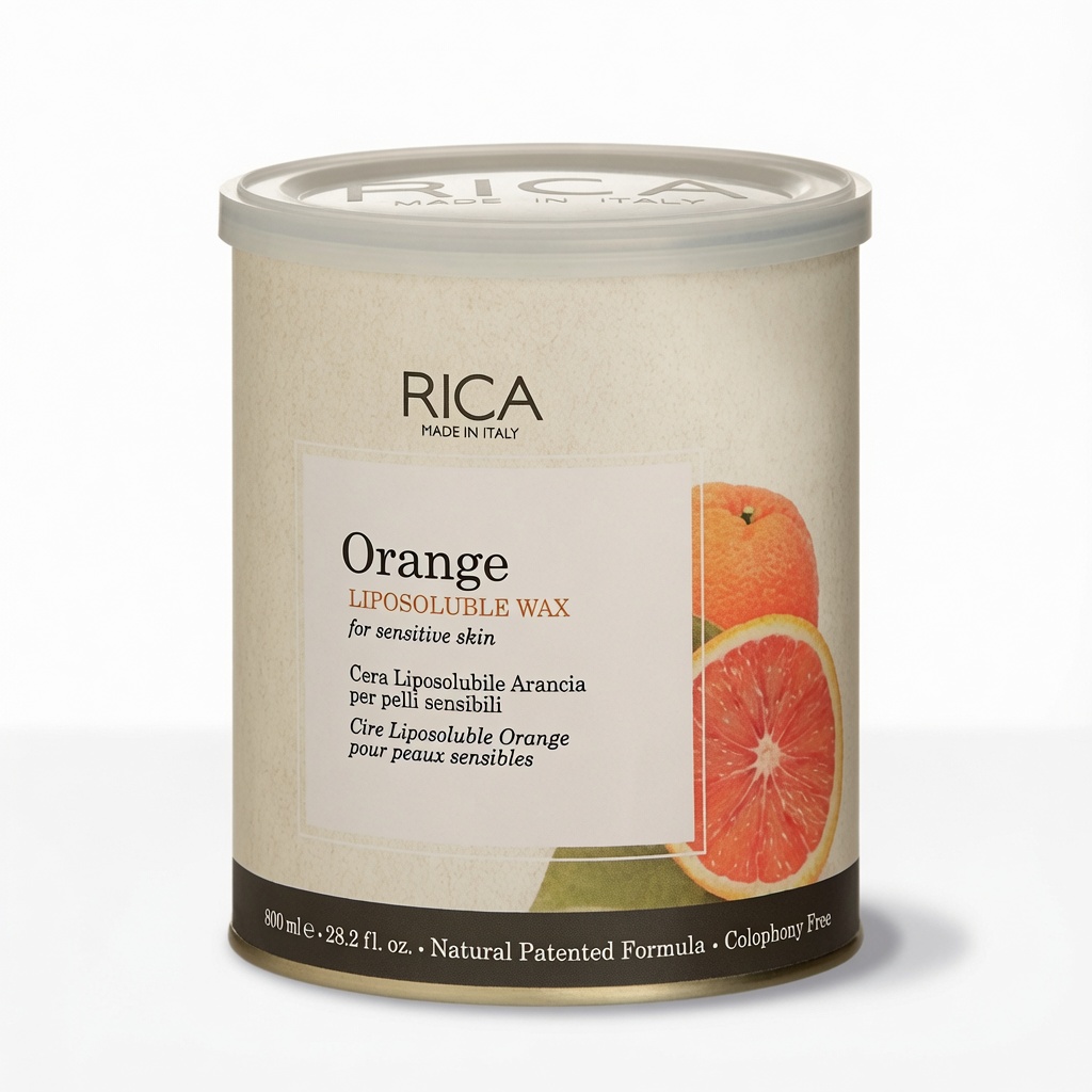 Rica Orange Liposoluble Wax 800ml | Professional Italian Soft Wax for Sensitive Skin