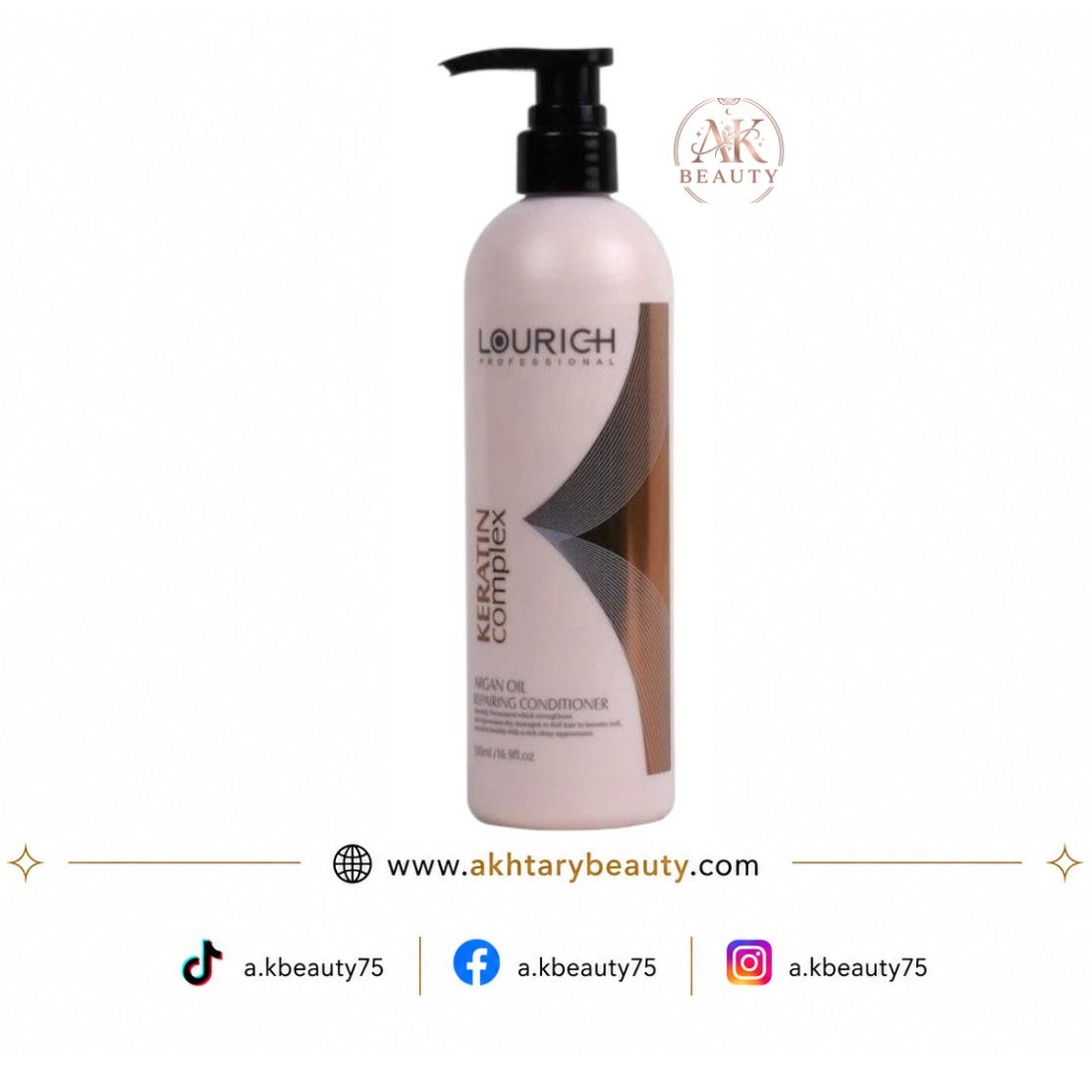 Lourich Professional Keratin Complex Argan Oil Repairing Conditioner 500ml | Professional Repair & Moisturizing Conditioner for Dry & Damaged Hair